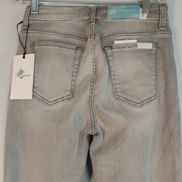 NWT 7 For All Mankind B (air) Women's Light Gray The Ankle Skinny Jeans Size 25 - Picture 3 of 16
